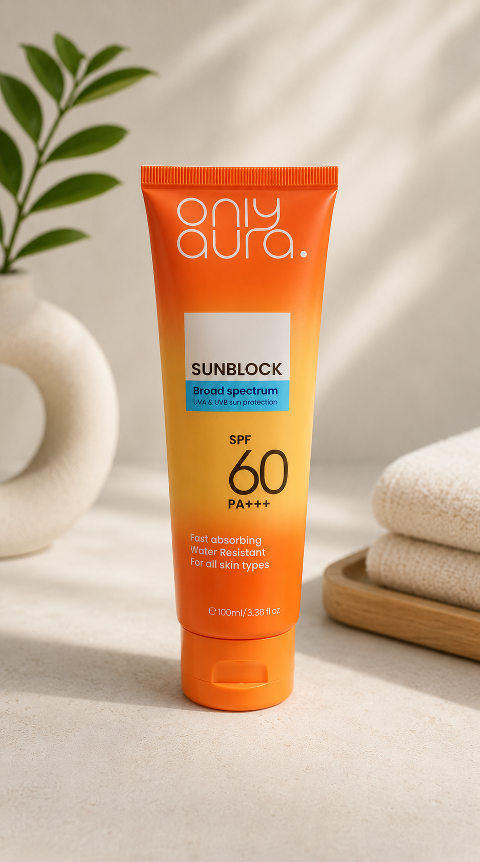 Only Aura Sunblock SPF 60 PA+++ 100ml – Broad Spectrum