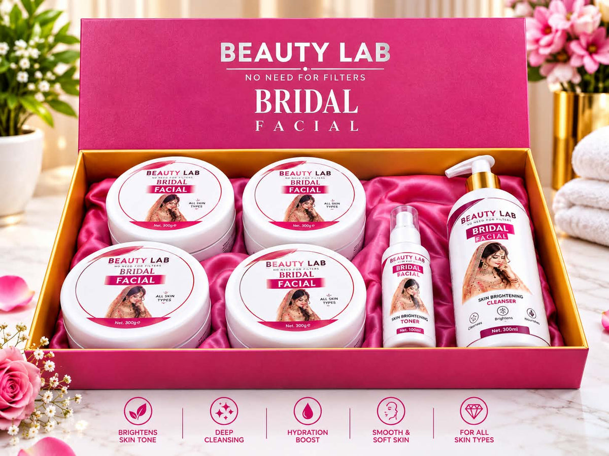 Beauty Lab Bridal Facial Kit – 6-Piece Skin Brightening Facial Set in Luxury Gift Box