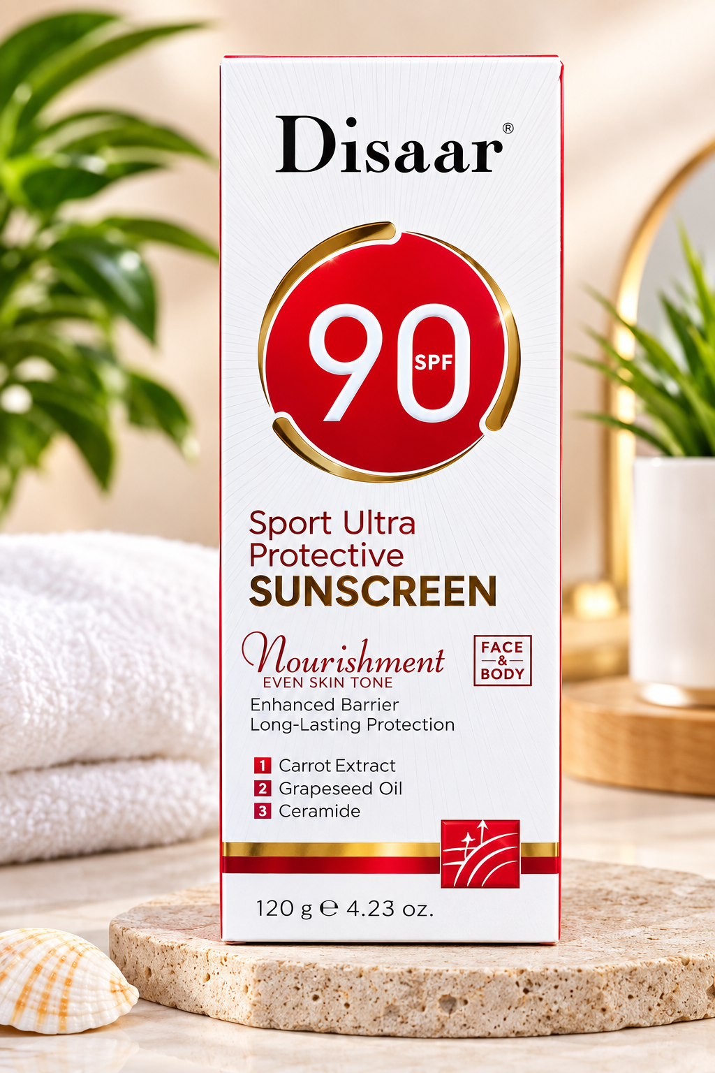 Disaar SPF 90 Sunscreen – Sport Ultra Protective Face & Body Sunblock | 120g