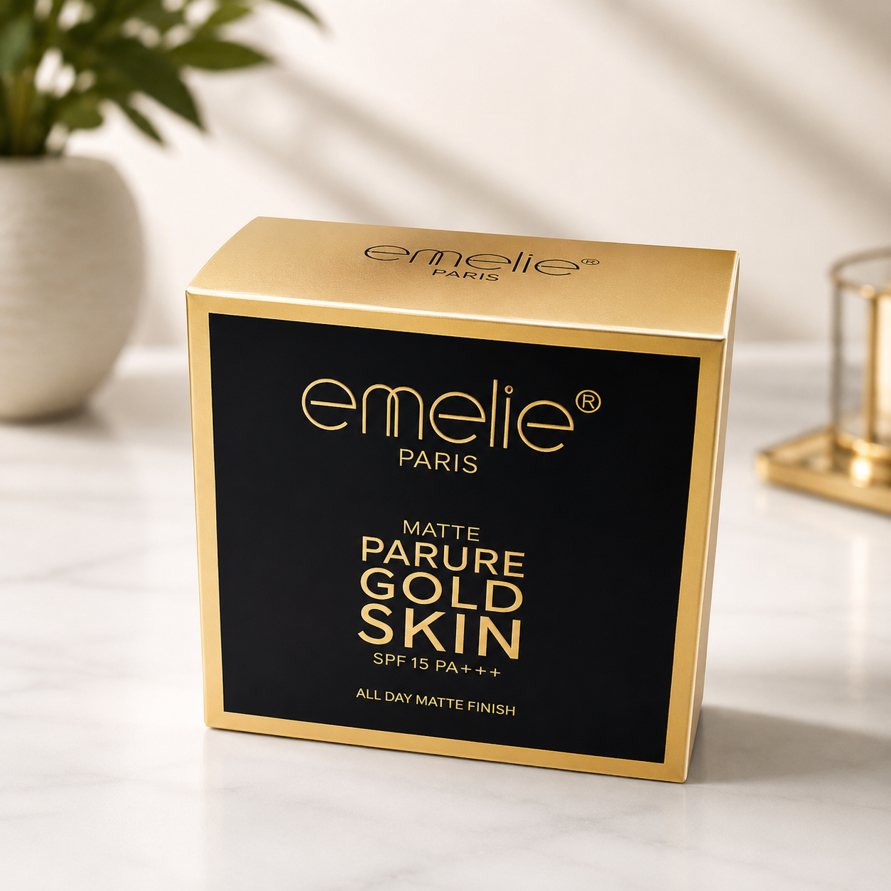 Emelie Paris Matte Parure Gold Skin Compact SPF 15 PA+++ | All-Day Matte