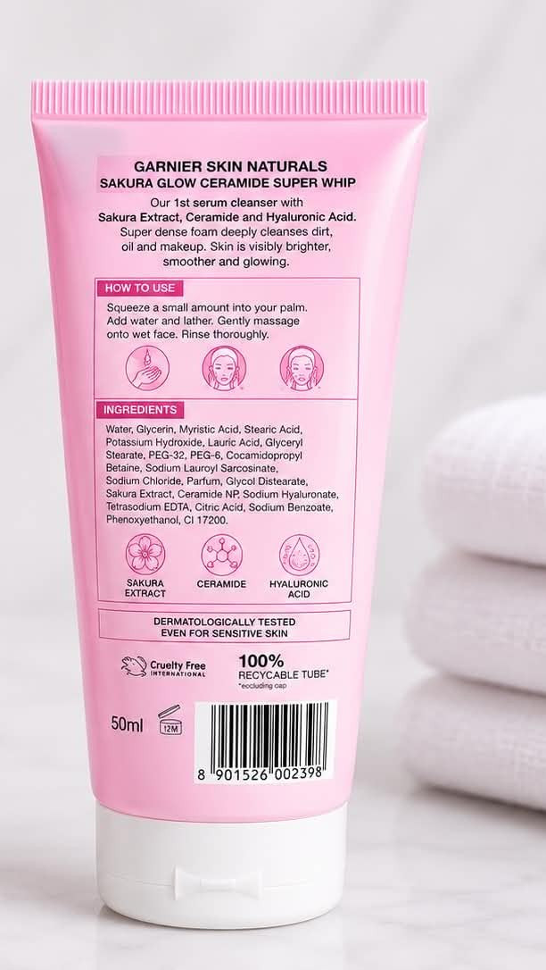 Garnier Sakura Glow Ceramide Face Wash