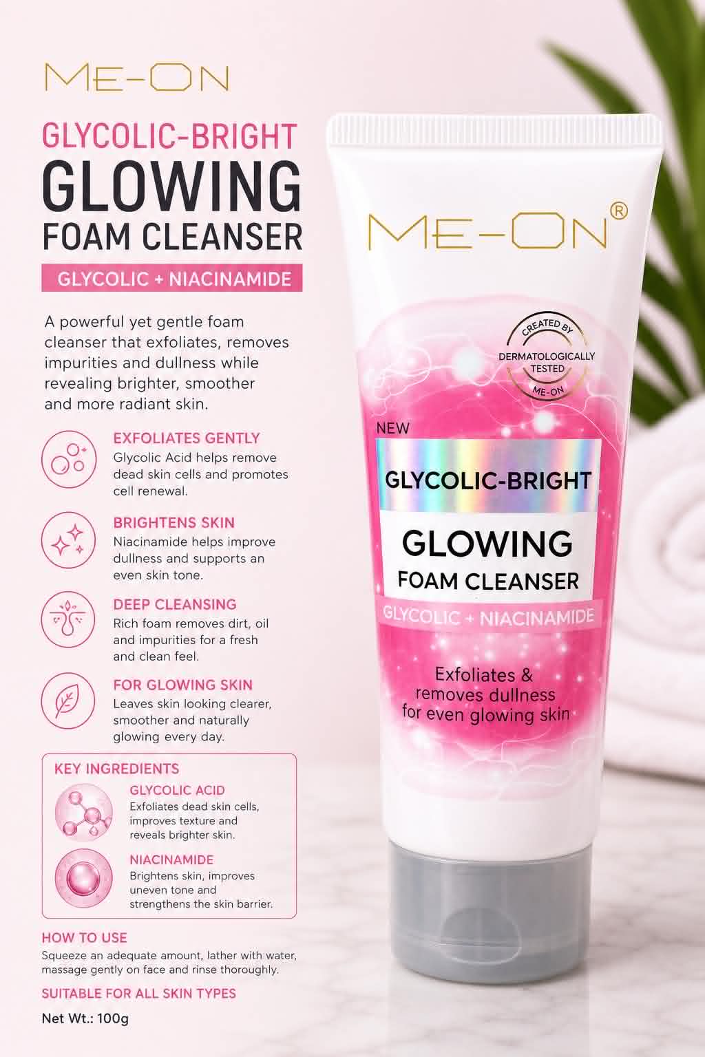 ME-ON Glycolic Bright Foam Cleanser