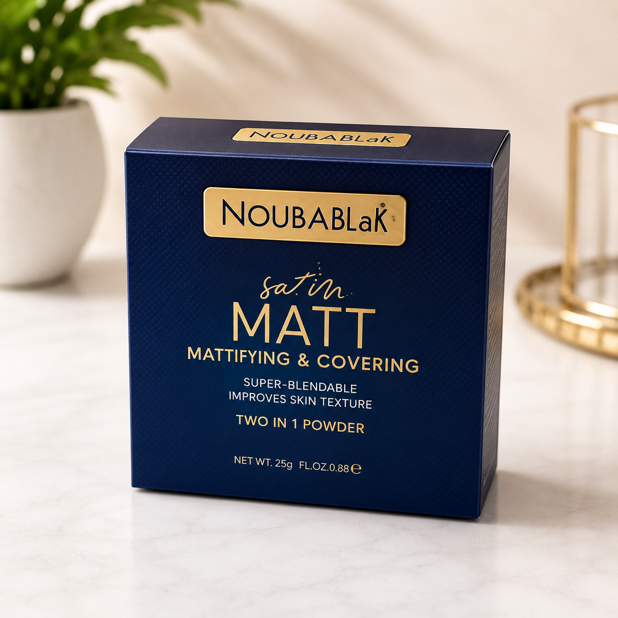 Noubablak Satin Matt 2-in-1 Powder | Mattifying & Covering, 25g