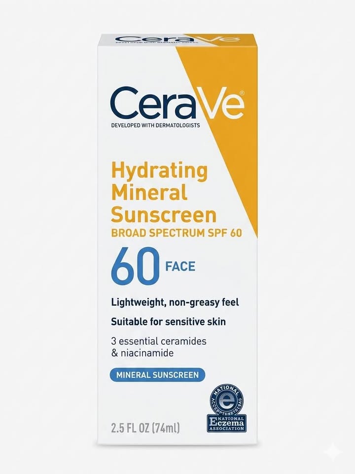 CeraVe Hydrating Mineral Sunscreen SPF 60