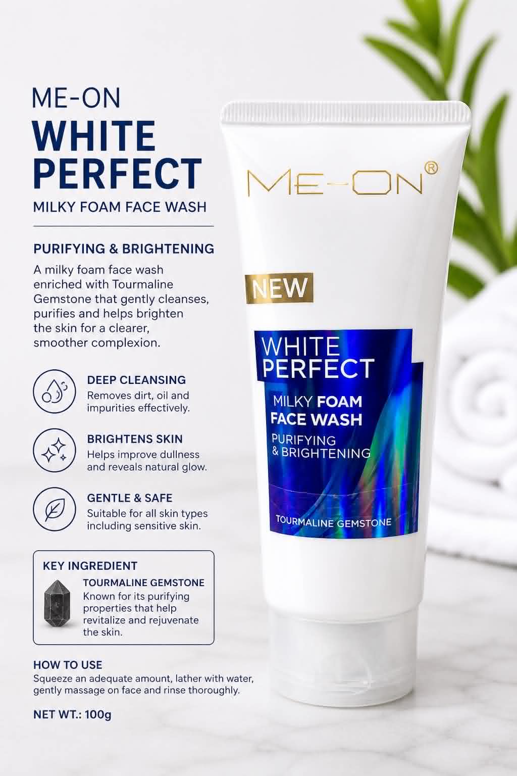 ME-ON White Perfect Milky Face Wash