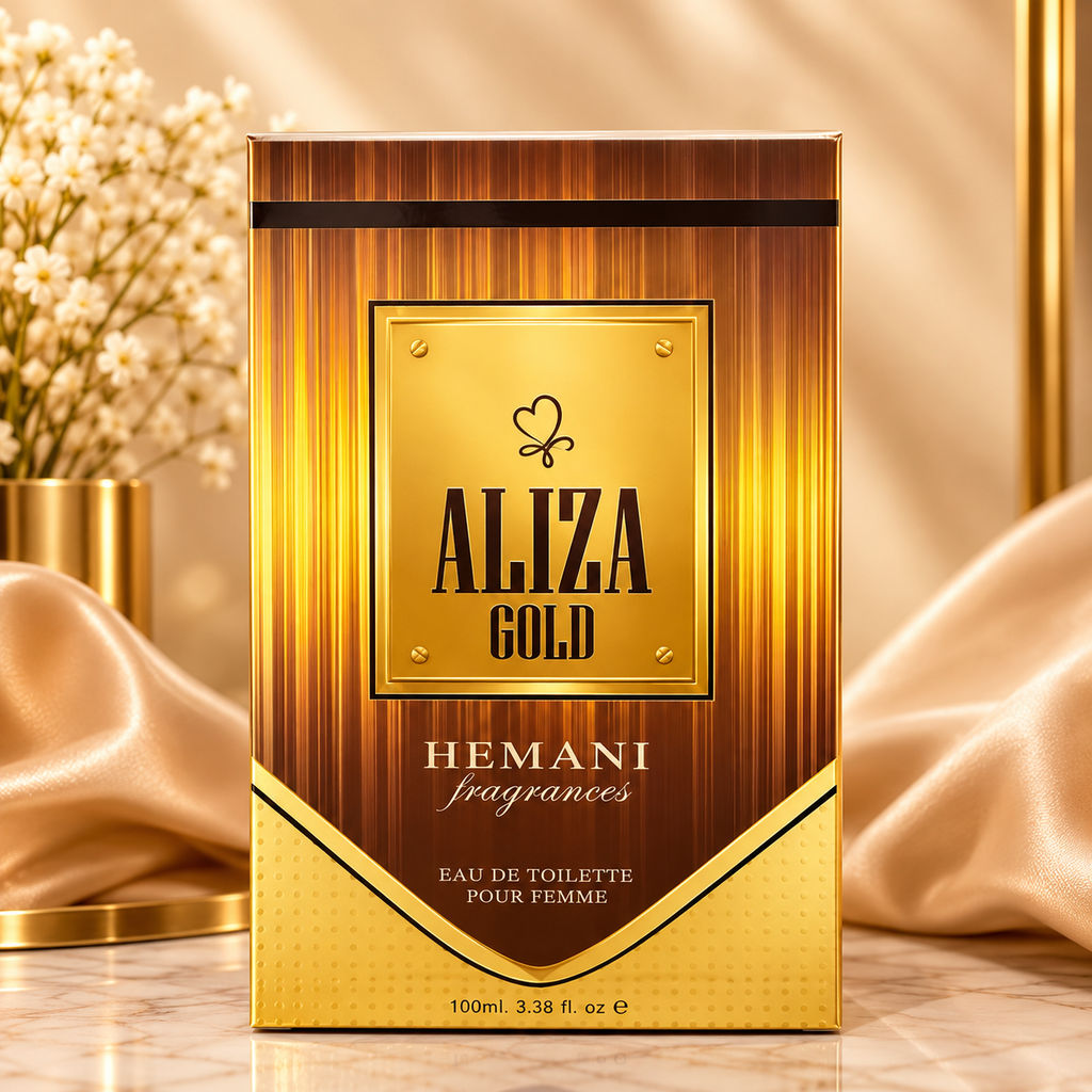 Hemani Aliza Gold Eau de Toilette Pour Femme – 100mL / 3.38 Fl Oz | Luxurious Long-Lasting Women's Fragrance | Hemani Fragrances