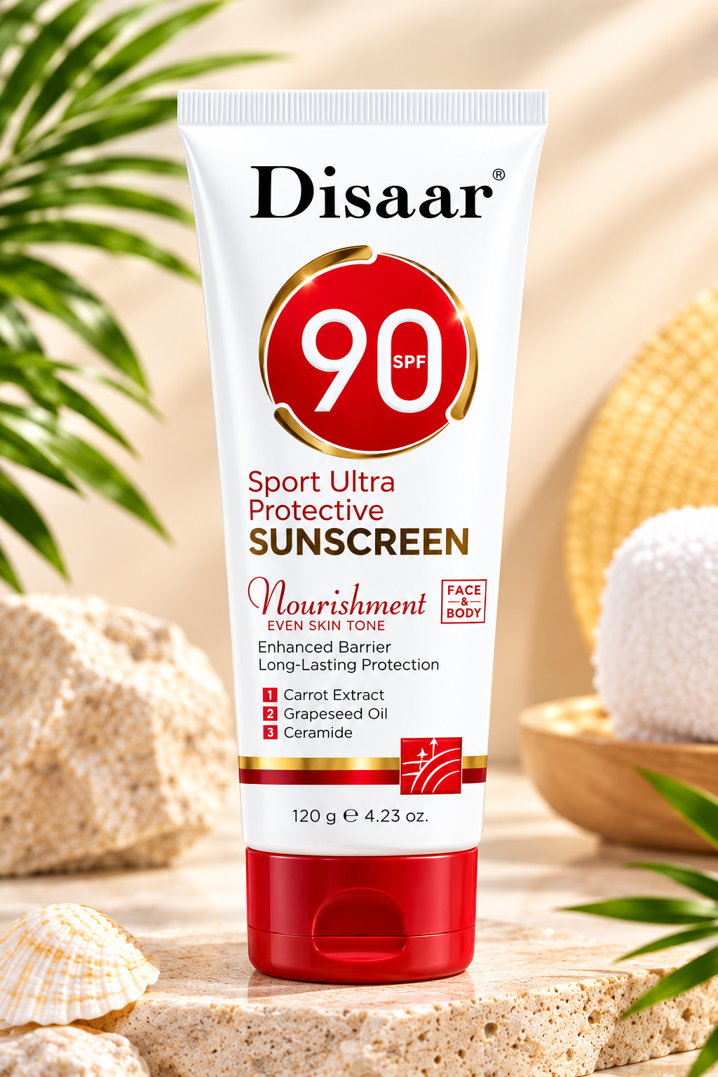 Disaar SPF 90 Sunscreen – Sport Ultra Protective Face & Body Sunblock | 120g