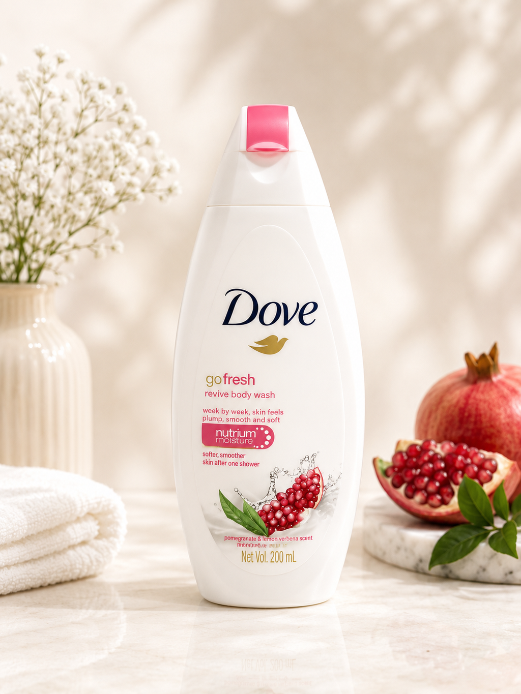 Dove Body Wash 200ml – 4 Variants | Deeply Nourishing, Cucumber, Pomegranate, Exfoliating