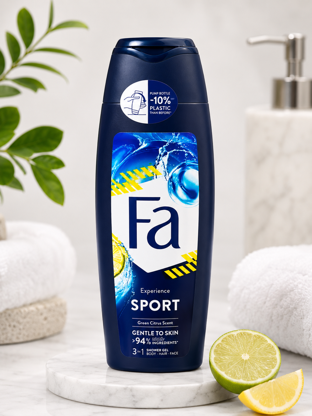 FA Experience Sport Shower Gel | 6 Scents — Pink Rose, Vanilla Honey, Green Citrus, Coconut Water, White Peach, Golden Iris | 94% Natural Ingredients | Eco-Friendly Pack
