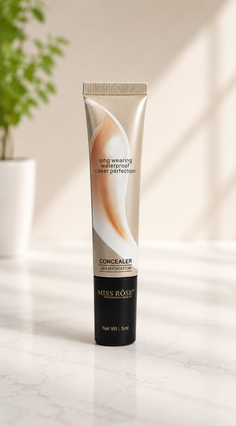 Miss Rose Liquid Concealer – Long Wearing Waterproof Full Coverage 24H Hydration 5ml